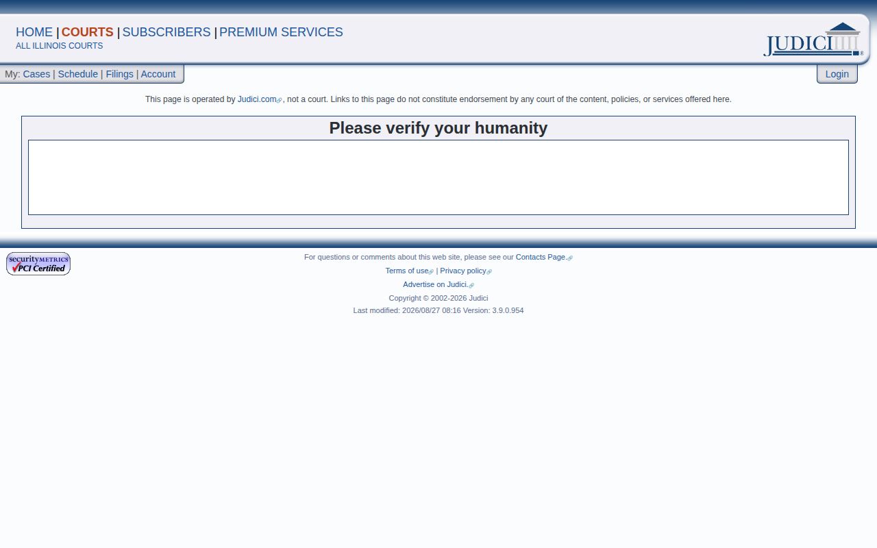 Menard County Judici court case search interface
